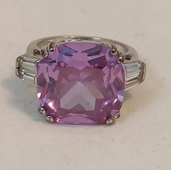 Vtg LGA Sterling silver Amathyst cz Ring sz 6.25 - Picture 2 of 8